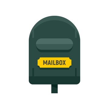Postal mailbox icon flat isolated vector