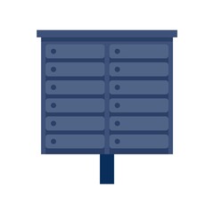 Apartment mailbox icon flat isolated vector