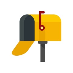 Open home mailbox icon flat isolated vector