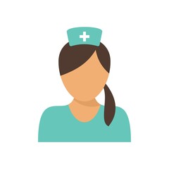 Professional nurse icon flat isolated vector