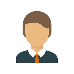School boy icon flat isolated vector