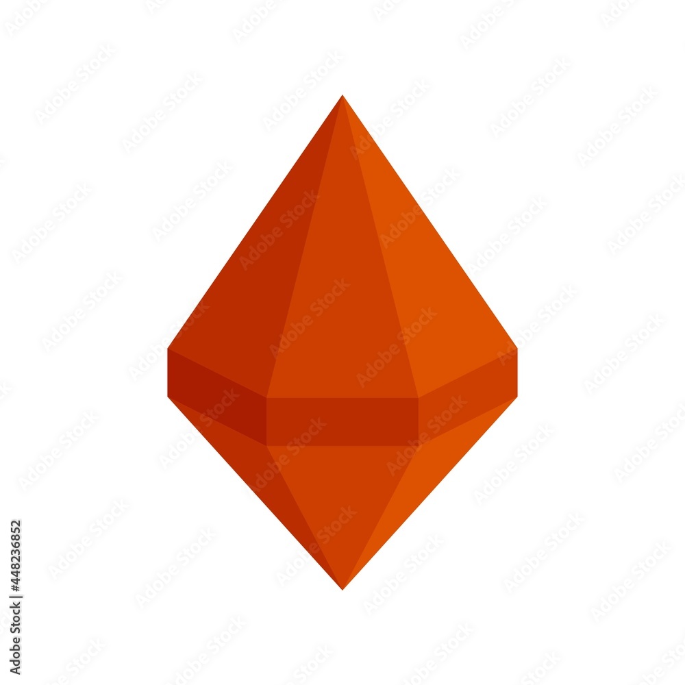 Poster ruby icon flat isolated vector