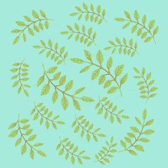 Green leaves background pattern illustration 