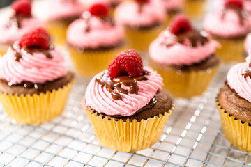Chocolate raspberry cupcakes