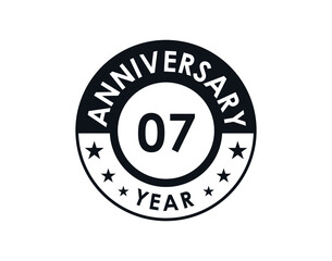7 years anniversary badge vector design