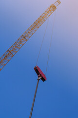 The Crane tower in construction  site of a high-rise condominium.