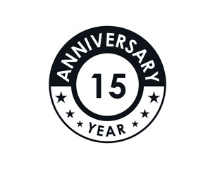 15 years anniversary badge vector design