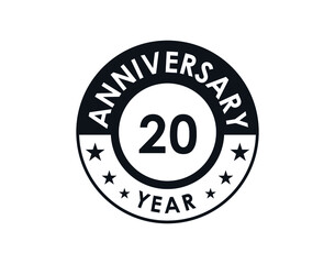 20 years anniversary badge vector design