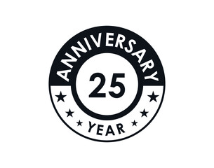 25 years anniversary badge vector design