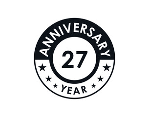 27 years anniversary badge vector design