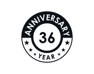 36 years anniversary badge vector design