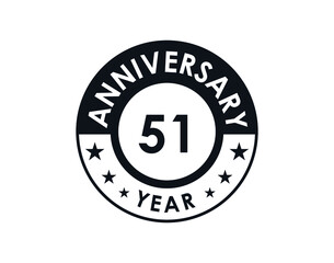 51 years anniversary badge vector design