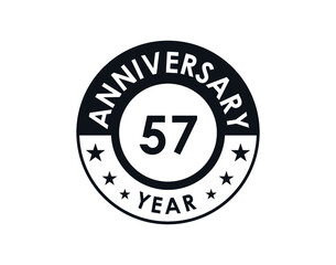 57 years anniversary badge vector design