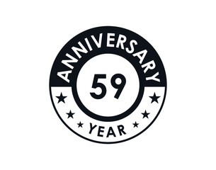 59 years anniversary badge vector design