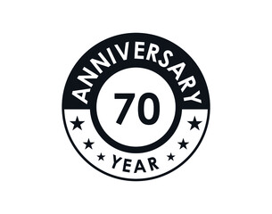 70 years anniversary badge vector design