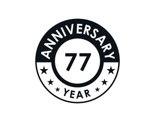 77 years anniversary badge vector design