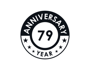 79 years anniversary badge vector design