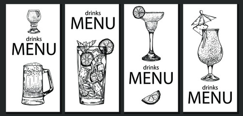 Bar menu template.  Stock vector illustration.