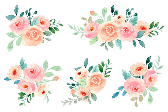 Watercolor Rose Bouquet Collection