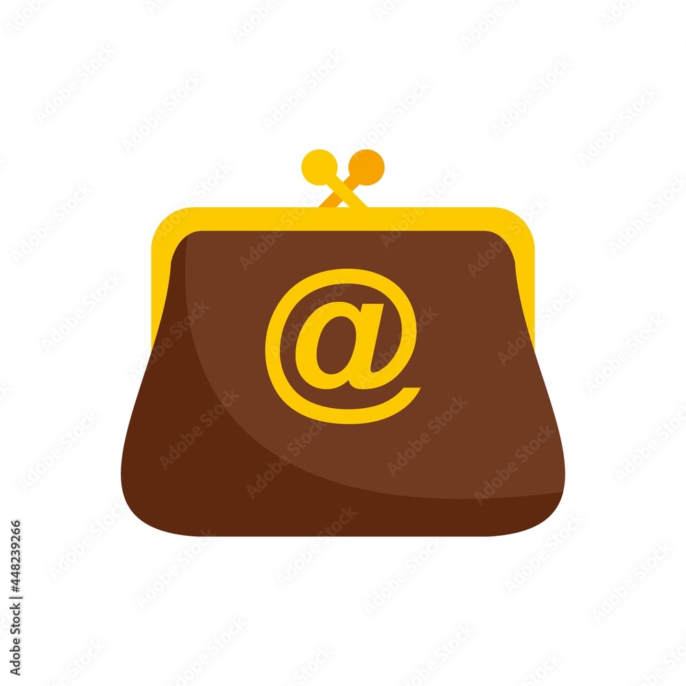 Poster web online wallet icon flat isolated vector