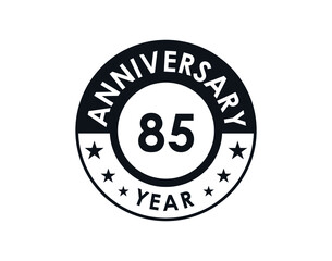 85 years anniversary badge vector design