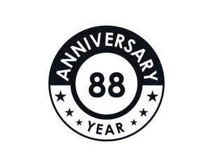 88 years anniversary badge vector design