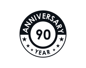 90 years anniversary badge vector design