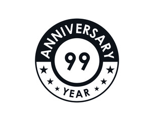 99 years anniversary badge vector design