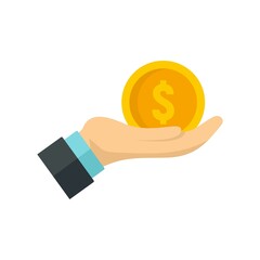 Keep care money transfer icon flat isolated vector