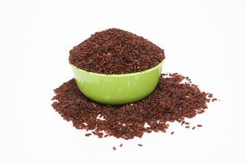 Red rice isolated on white background
