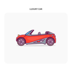 luxury car icon outline color style