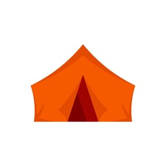 Outdoor hiking tent icon flat isolated vector