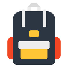 Editable flat design icon of backpack