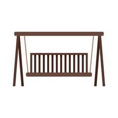 Swing wood bench icon flat isolated vector