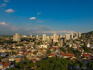 Naklejka premium Aerial view of the city of Nova Iguaçu