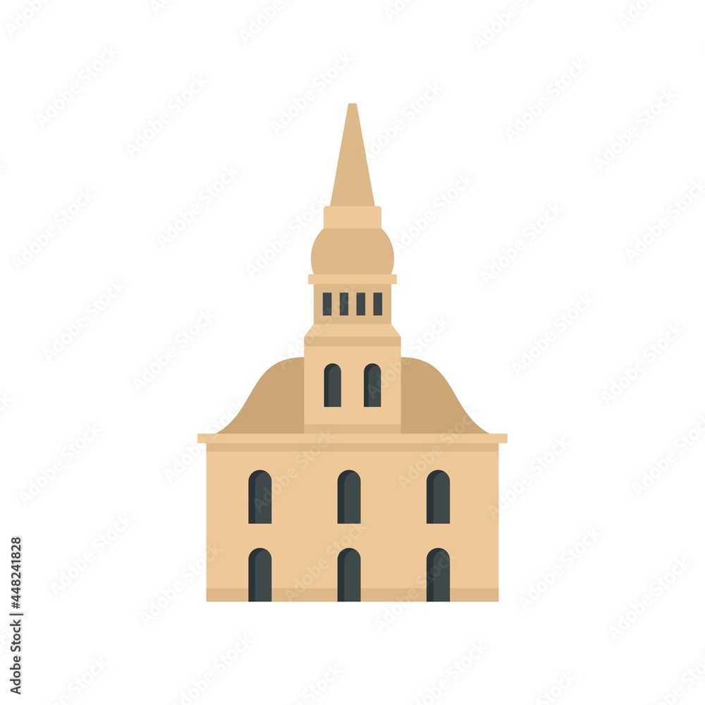 Poster architecture riga building icon flat isolated vector