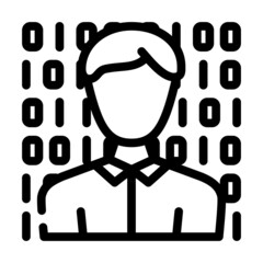 anonymous buyer line icon vector. anonymous buyer sign. isolated contour symbol black illustration