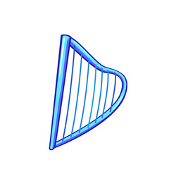 Harp isolated on white background. Vector illustration of classical music instrument