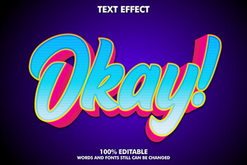 Modern brush text effect, editable cartoon text effect