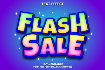 Fototapeta premium Flash sale editable text effect, flash sale sticker, editable cartoon text effect