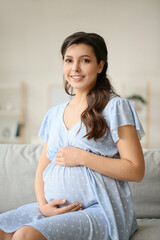 Young pregnant woman at home