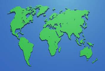 Fototapeta na wymiar 3d world map with shadow and light. Vector illustration.