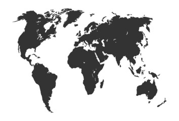 World map silhouette. Vector illustration.