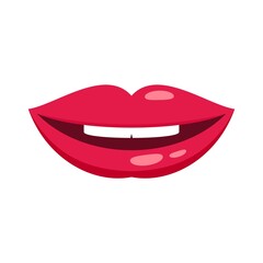 Mouth kiss icon flat isolated vector