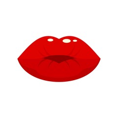 Hot kiss icon flat isolated vector