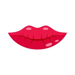 Glamour kiss icon flat isolated vector