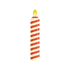 Cupcake birthday candle icon flat isolated vector