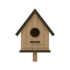 Birdhouse icon flat isolated vector
