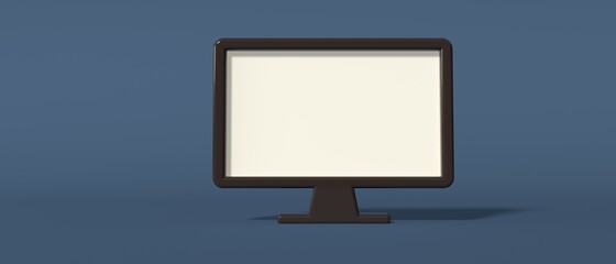Desktop computer icon - 3D render
