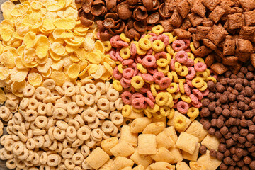 Different cereals as background, closeup